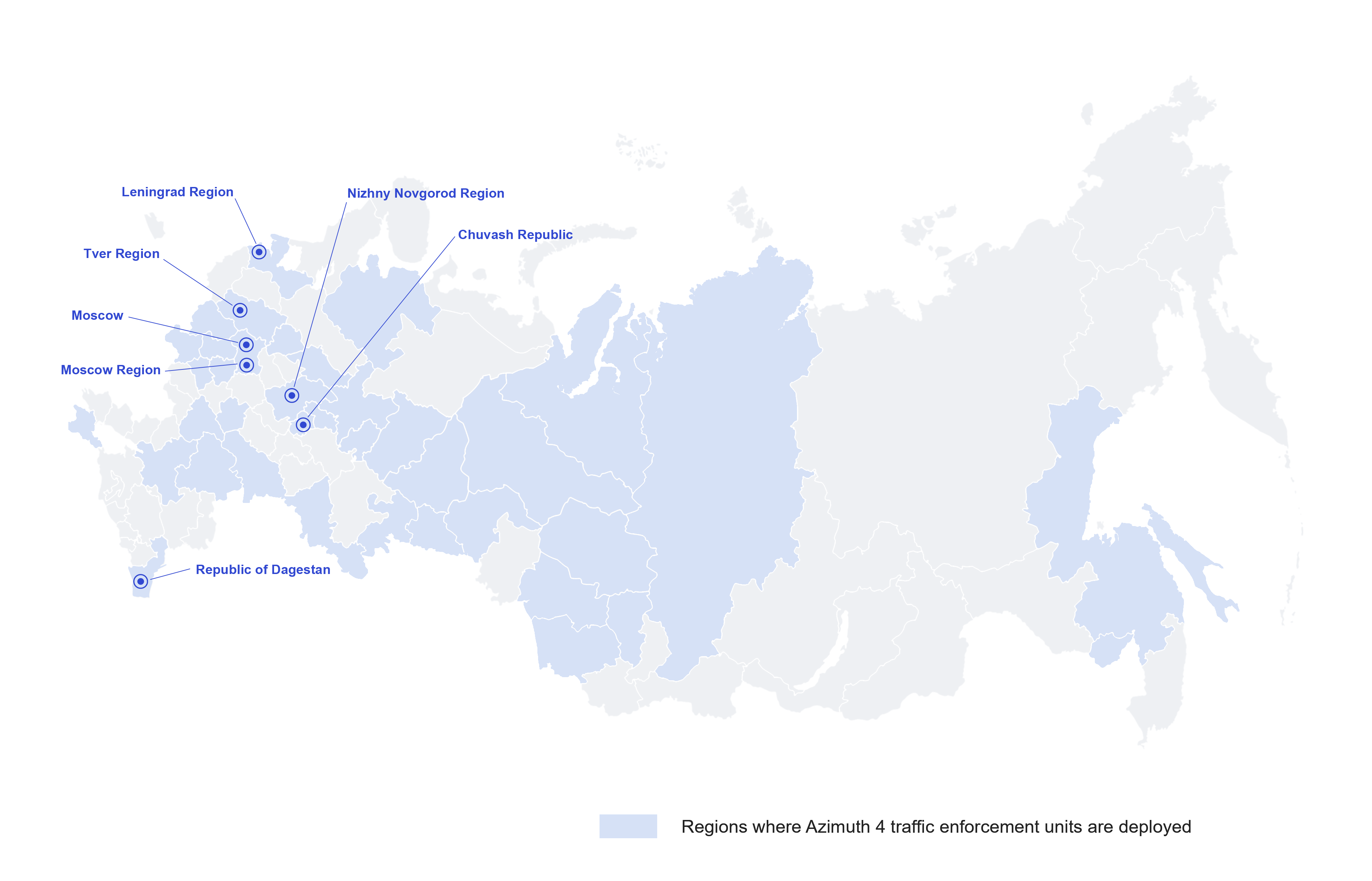 We operate throughout Russia